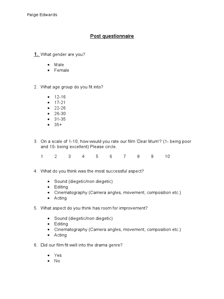 Post Questionnaire PDF