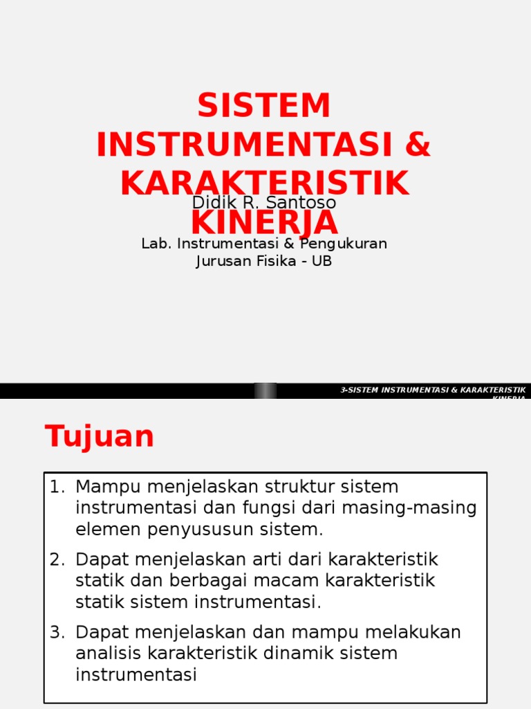 Karakteristik Sistem Instrumentasi | PDF