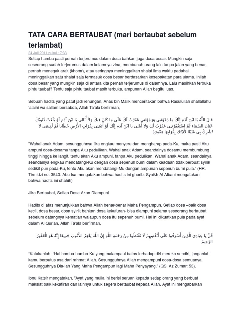 Tata Cara Bertaubat Pdf