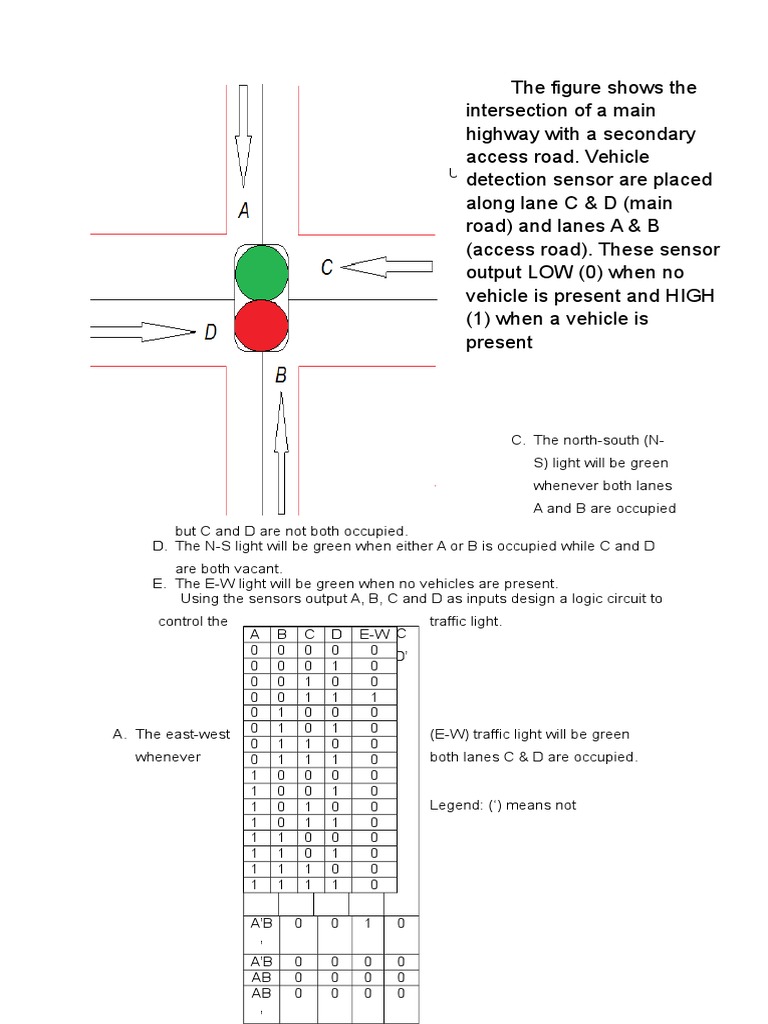 Traffic Light Control Logic Design | PDF