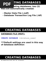 DB and Table Definition Slides