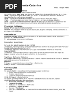 História de Santa Catarina - Esquema de Aula e Exercícios - 2014