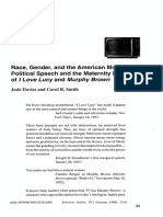 Race, Gender, and The American Mother: Political Speech and The Maternity Episodes of / Love Lucy and Murphy Brown