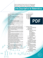 contenido Matemática examen basico san carlos de Guatemala