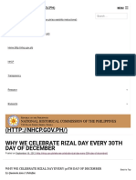 Why We Celebrate Rizal Day Every 30th Day of December - National Historical Commission of The Philippines
