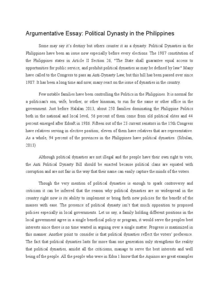 Argumentative Essay | PDF | Article Two Of The United States ...