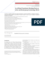 Vox Sanguinis Blood Group Terminology Report 2011 Berlin