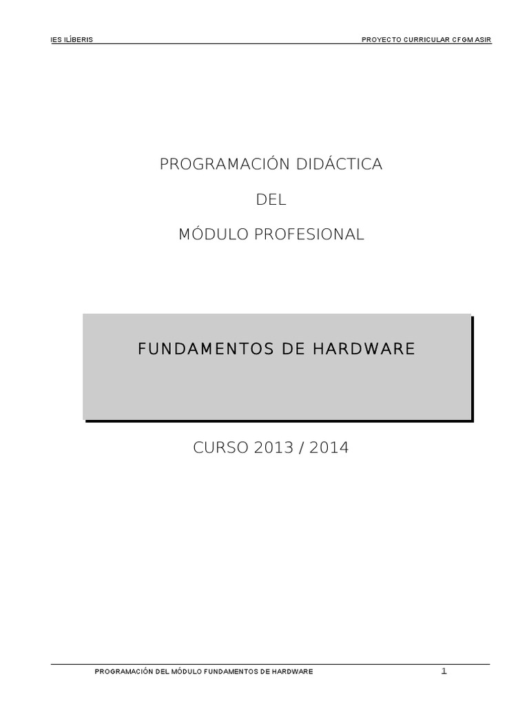 Fundamentos de Hardware | PDF | Hardware de la computadora | Software