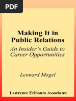 Making It in Public Relations | PDF | Public Relations | Advertising