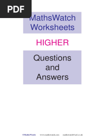 Maths Watch Answers PDF