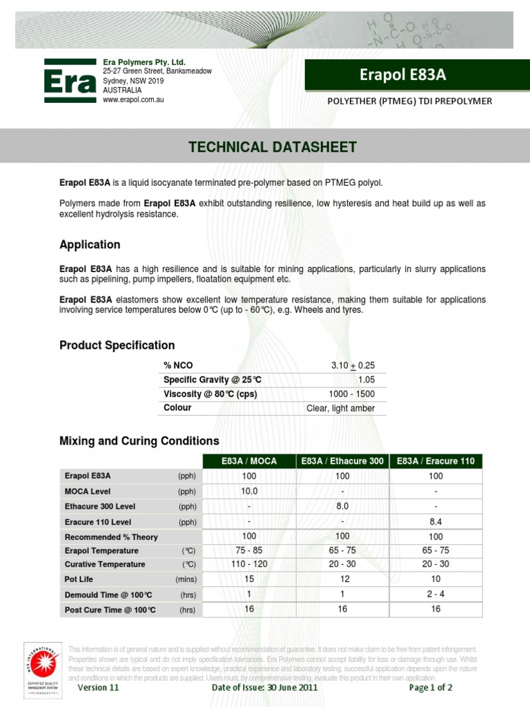 Erapol E83A | PDF | Strength Of Materials | Materials