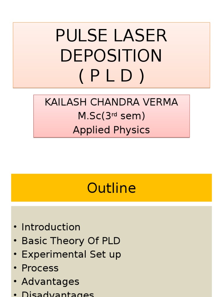 Overview of Pulsed Laser Deposition | PDF | Thin Film | Laser