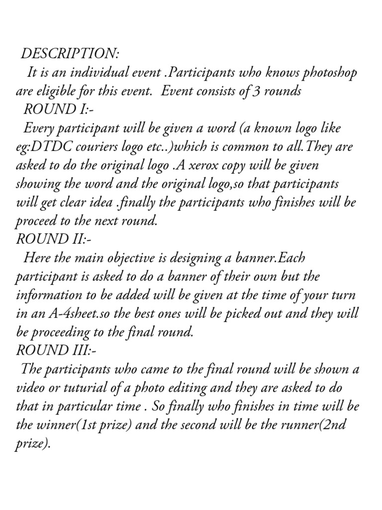 Photoshop Design Competition Overview | PDF | Art