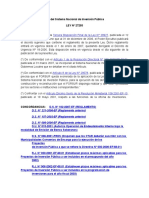 Ley Del Sistema Nacional de Inversión Pública