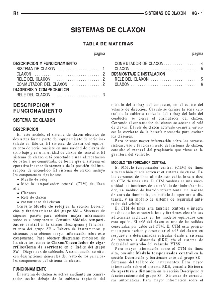 Sistema de Claxón | PDF | Relé | Corriente eléctrica