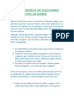 Los Tres Deseos de Alejandro Magno Antes de Morir