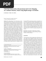 Full-Field Deformation Measurement and Crack Mapping On Confined Masorny Walls Using Digital Image Correlation