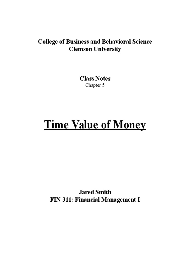 Chapter 5 - Class Notes | PDF | Present Value | Annual Percentage Rate