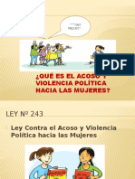 Ley 243 contra acoso y violencia política hacia mujeres