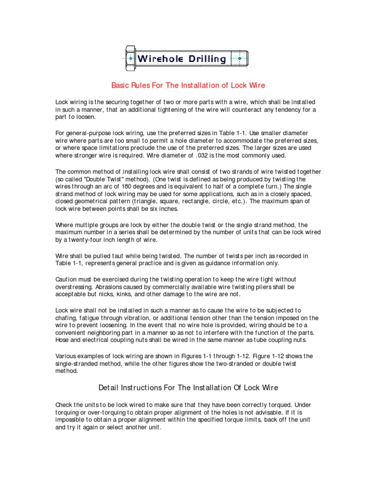 LockWire PDF | PDF | Screw | Wire