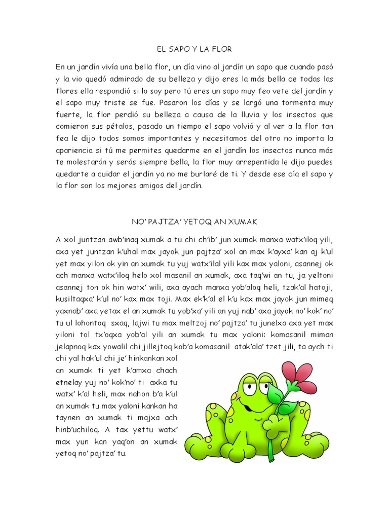 Cuento...El Sapo y La Flor