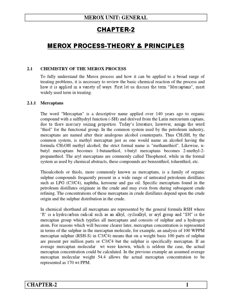 Merox Process for Petroleum Experts | PDF | Thiol | Chemical Elements