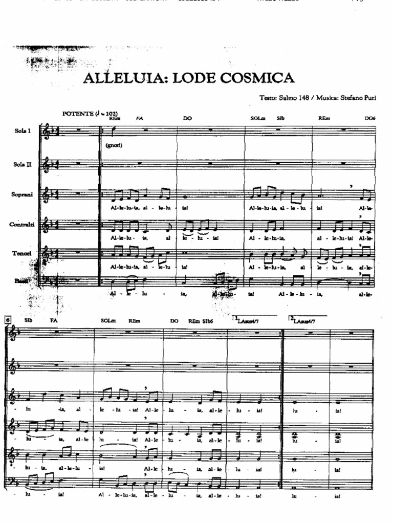 Alleluia Lode Cosmica Testo E Accordi
