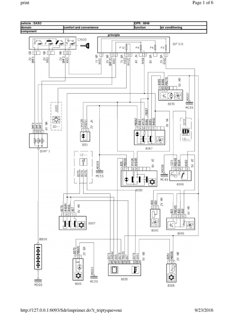 Citroen Saxo Airconditioning Electric Wiring Diagram PDF