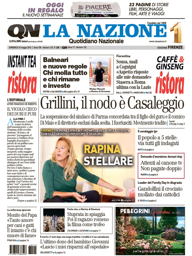 La Nazione - 15 Maggio 2016 | PDF, image size:768x1024