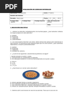 Evaluacion Alimentacion y Nutrientes 5to