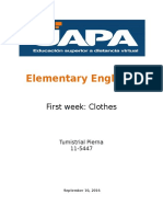 Elementary English I: First Week: Clothes