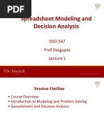 Lecture 1 - DSO 547 Spreadsheet Basics - Dasgupta