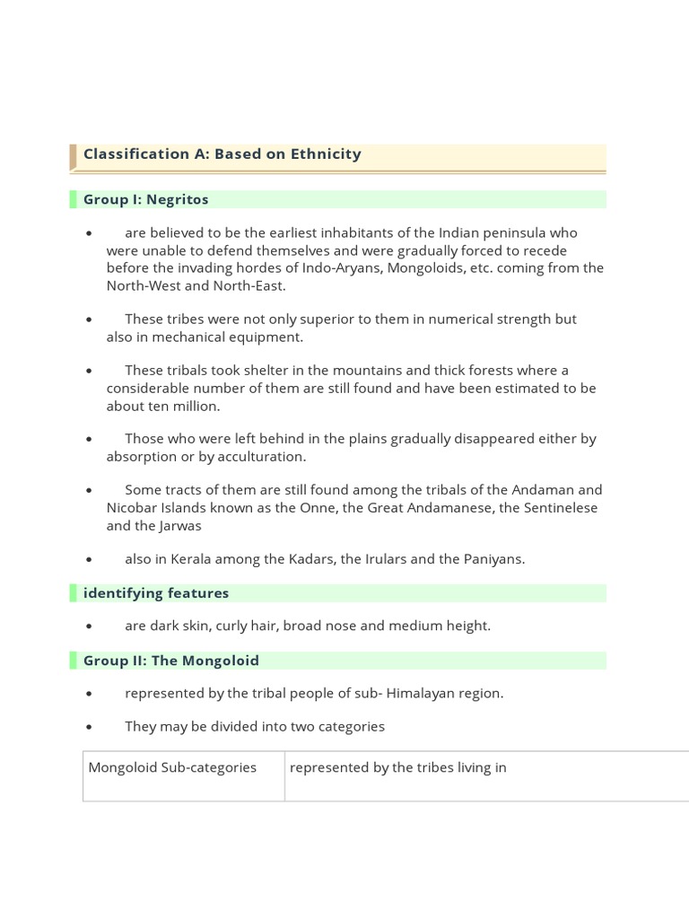 Tribal Classification in India | PDF | Social Groups Of India ...