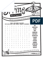 Spring Bugs Word Search PDF