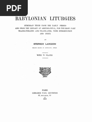 Babylonian Liturgies | PDF | Babylonia | Psalms