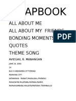 All About Me All About My Friends Bonding Moments Quotes Theme Song