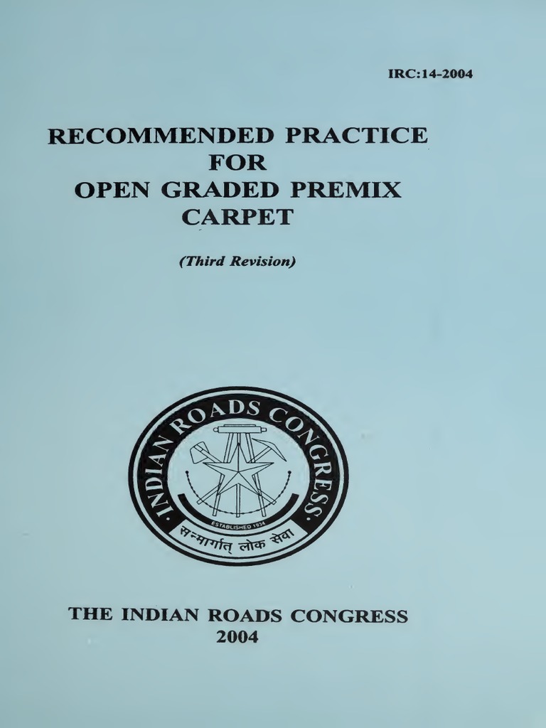 IRC:14-2004 Open Graded Premix Carpet | PDF