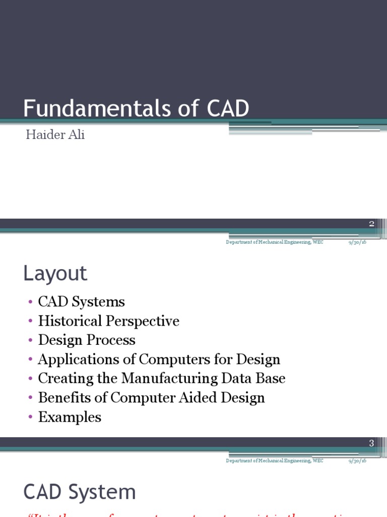 CAD Fundamentals and Benefits | PDF | Computer Aided Design | Finite ...