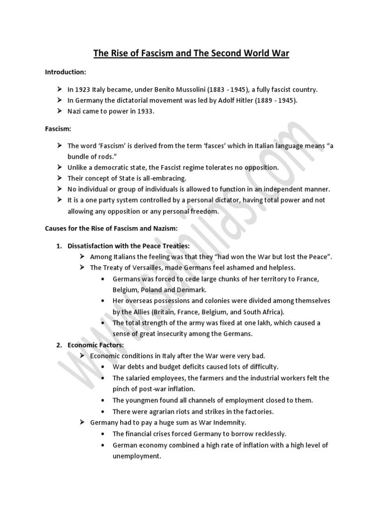 36the Rise of Fascism and The Second World War PDF | PDF | Kingdom Of ...