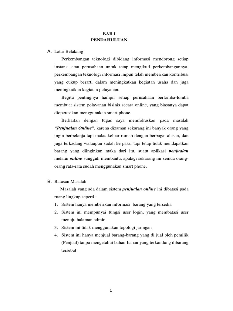 Makalah Penjualan Online