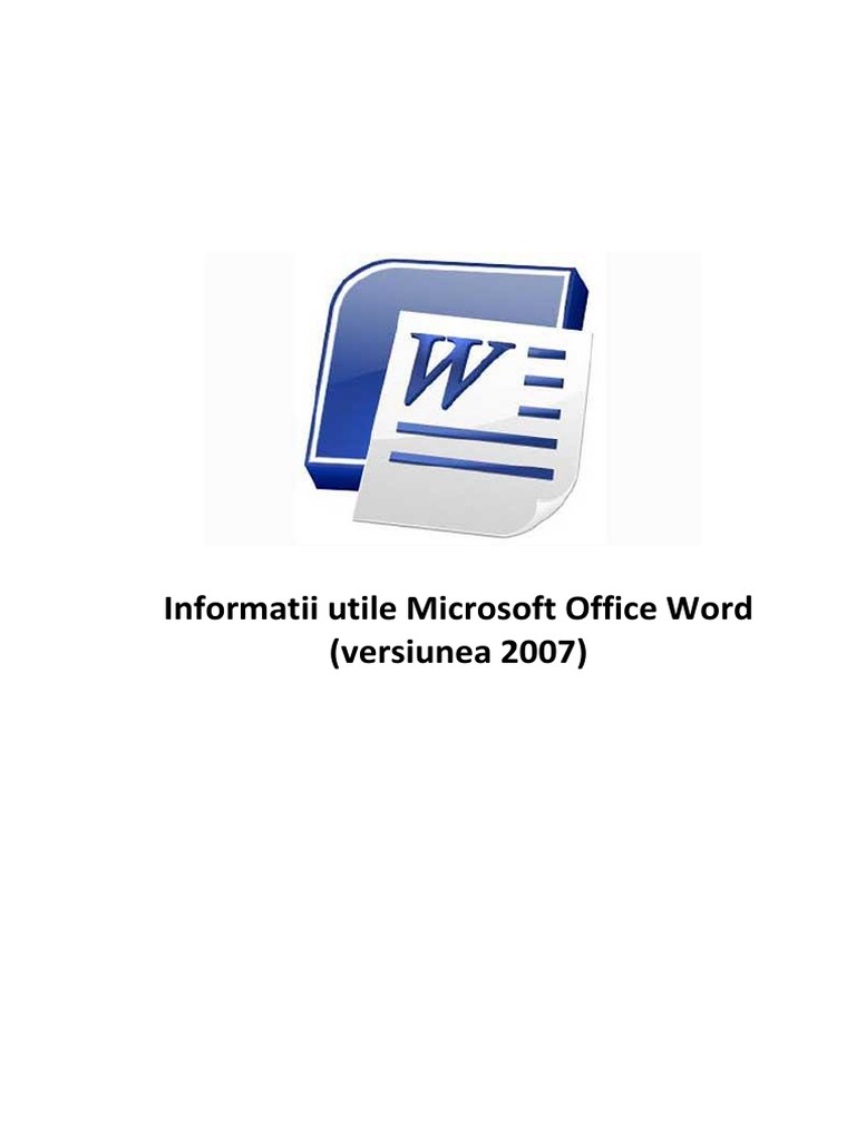 Informatii Utile Microsoft Word 2007 | PDF