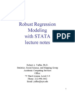 Robust Regression Modeling With STATA Lecture Notes