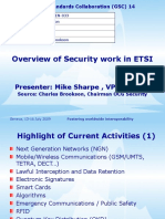 Overview of Security Work in ETSI: Presenter: Mike Sharpe, VP ETSI ESP