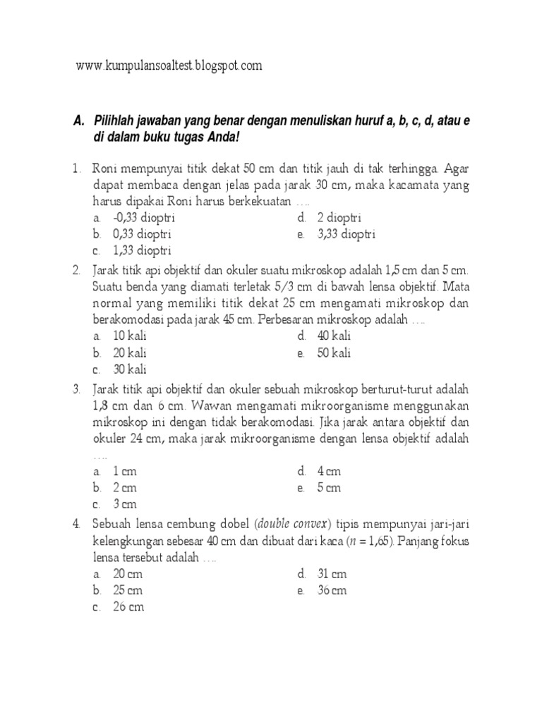 Contoh Soal Ukk Kelas 10 Fisika - Contoh Soal Terbaru