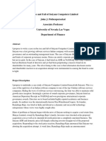 The Rise and Fall of Satyam Computers Limited John J. Puthenpurackal Associate Professor University of Nevada Las Vegas Department of Finance