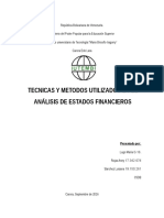 Tecnicas y Metodos Utilizasdos en El Analisis de Estados Financieros