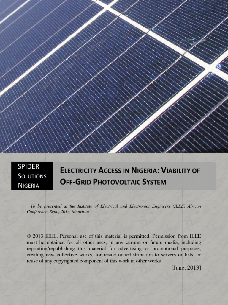 Electricityaccessinnigeriaviabilitypdf Photovoltaic