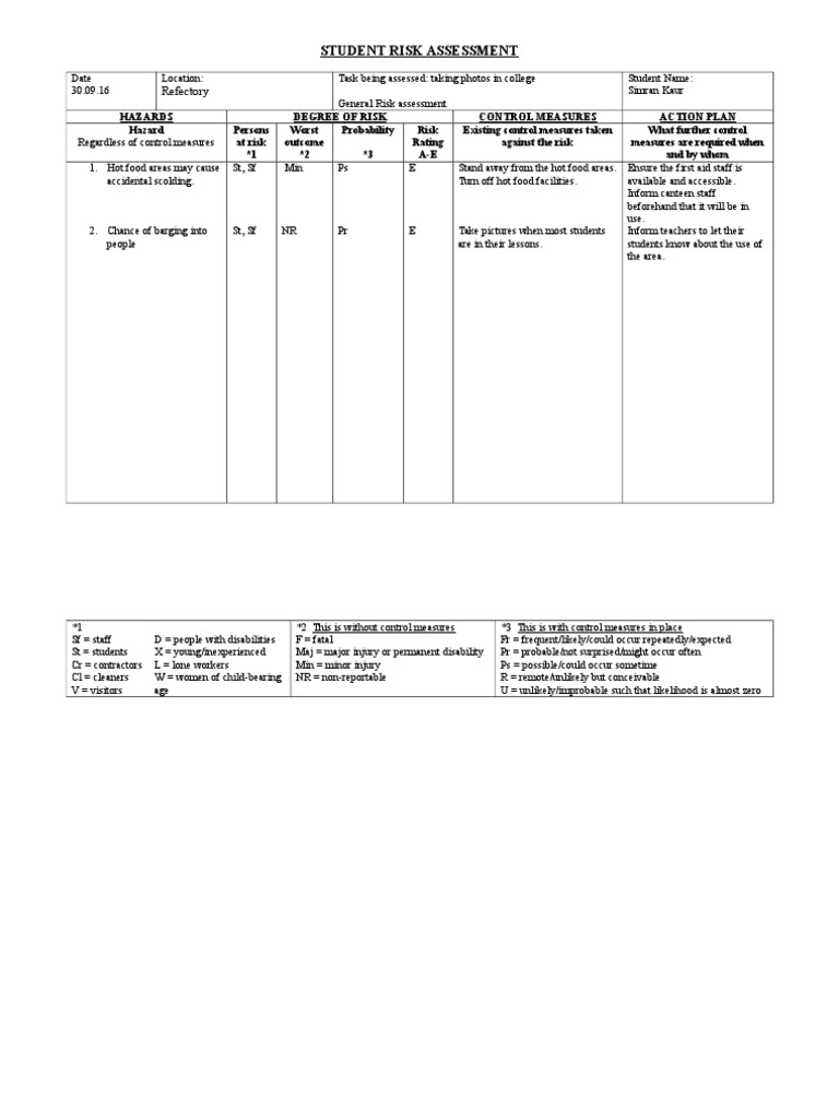 Risk Assessment | PDF