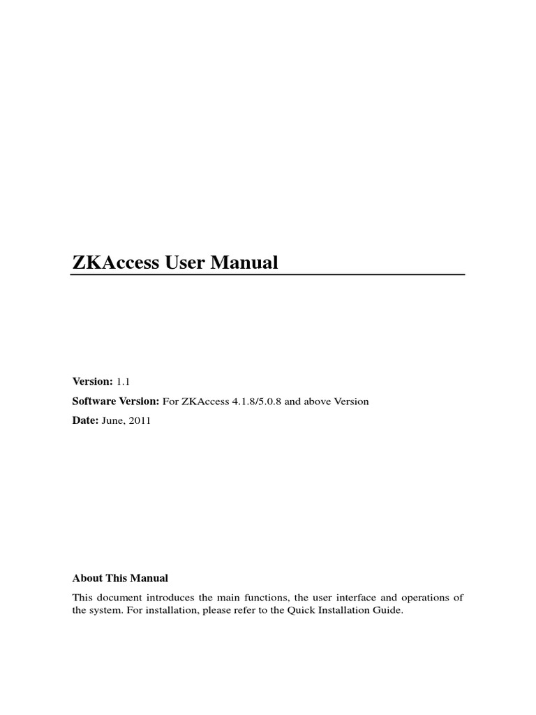 ZK Access 5 User Manual | PDF | Access Control | Daylight Saving Time