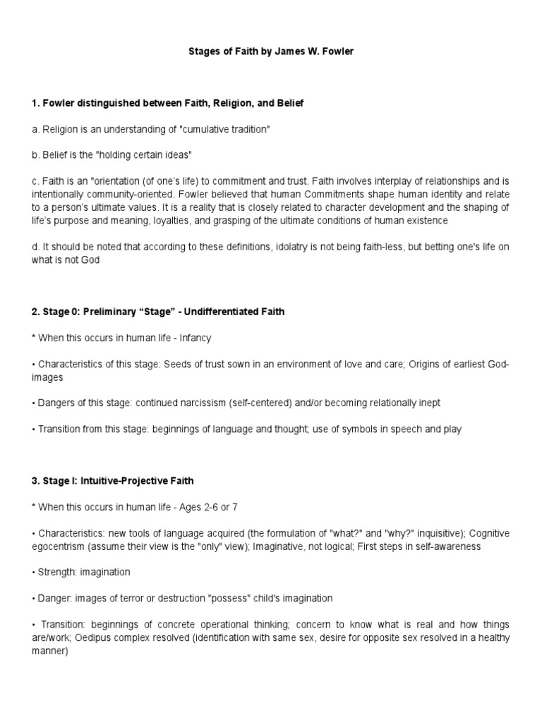 Understanding Fowler's Stages of Faith | PDF | Faith | Adolescence